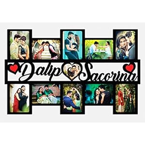 GiftsWale Customized Couple Collage Photo Frame Gift For Anniversary, Birthday, Valentines Day, Karwa Chauth, Husband…