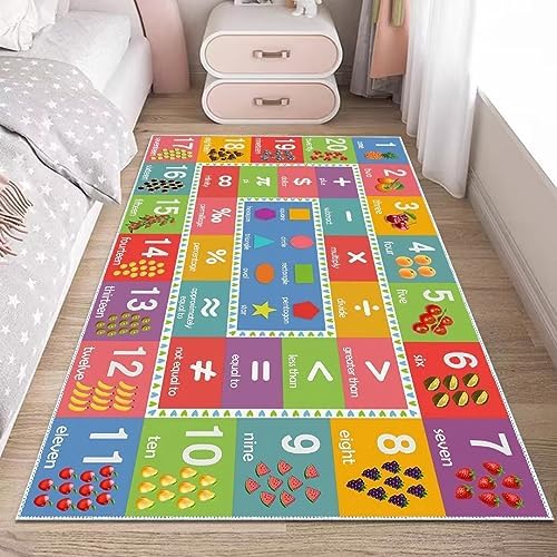 Amazon.com: SAMESIEG Educational Play Rug, 3'x5' Numbers Shapes Rug ...