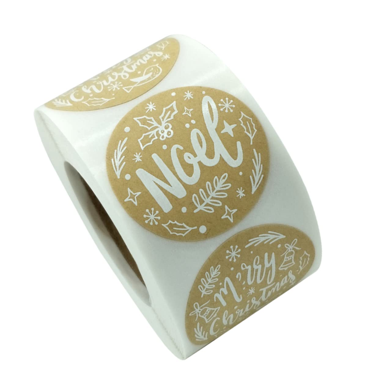 SHINEOFI 3rotoli Adesivi Kraft Per Regali Natale Etichette Adesive Rotonde Per Confezioni Dolci e Facile Staccare e Applicare Per Progetti Creativi e Regali