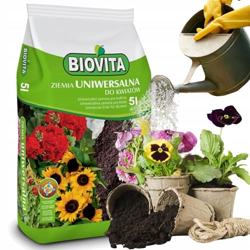 BIOVITA Sustrato Universal De 5 Litros, Multicomponente, Tierra Para Plantas, Listo Para Usar, De Origen Natural