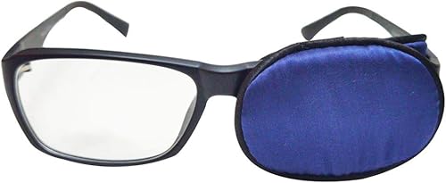 Azul Adulto Seda Gafas Ojos Cubierta Amblyopia Estrabismo Lazy Eye Patch para Gafas