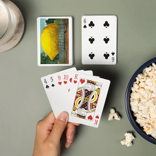 Baraja de 52 cartas tamaño póker con diseño limón miniatura 2