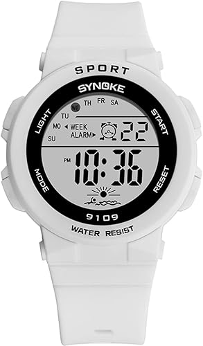 Relojes digitales para mujer, unisex, 7 colores, luz de fondo LED, alarma, cronógrafo, correa de silicona impermeable, reloj deportivo al aire libre