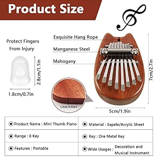 Kalimba Pouce Piano, Portable Pouce Piano, Kalimba Instrument, Kalimba Portable Pouce Piano, Avec Protection Des Doigts… - Les Beatles, Paul McCartney, John Lennon, RIngo Starr, George Harrison Kalimba Pouce Piano, Portable Pouce Piano, Kalimba Instrument, Kalimba Portable Pouce Piano, Avec Protection Des Doigts… – Image 2
