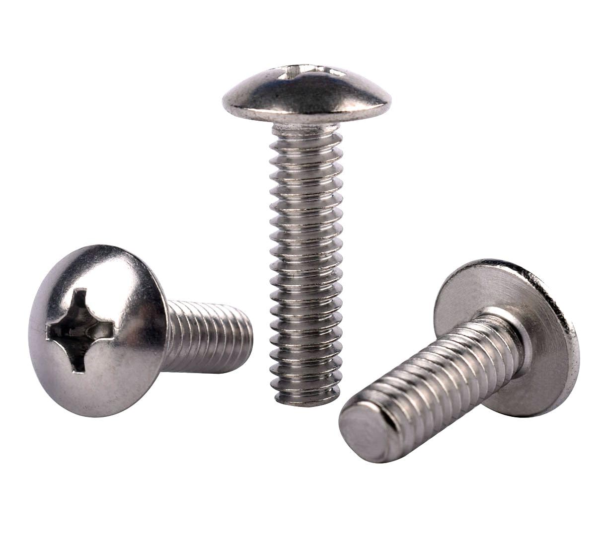 #8-32 x 1/2" Truss Head Phillips Machine Screws, 304 Stainless Steel 18-8, UNC Full Machine Thread, Bright Finish, Quantity 50Pcs