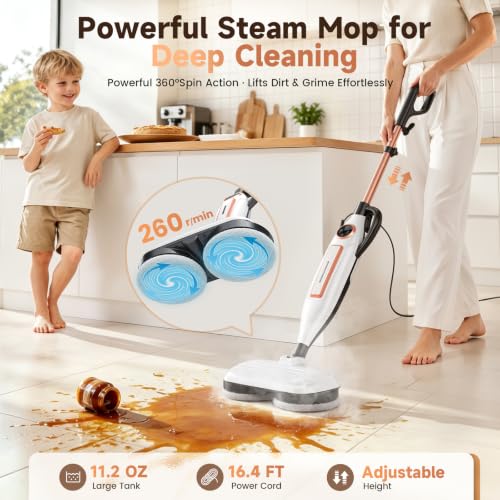 Image of DEVOAC VM6 Scrubbing Steam Mop with Rotating Mop Pads