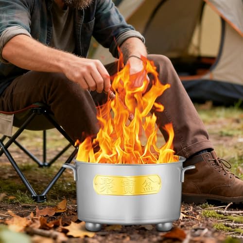 Barril de fuego y cubo de metal para exterior para quemar basura en huertos 4