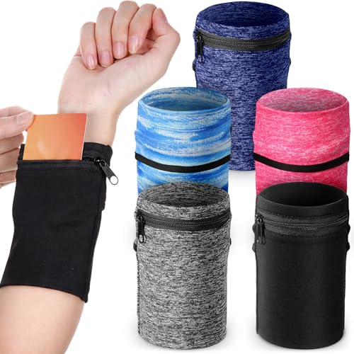 Bolsa de muñeca para correr y senderismo pack de 5 billeteras elásticas de viaje