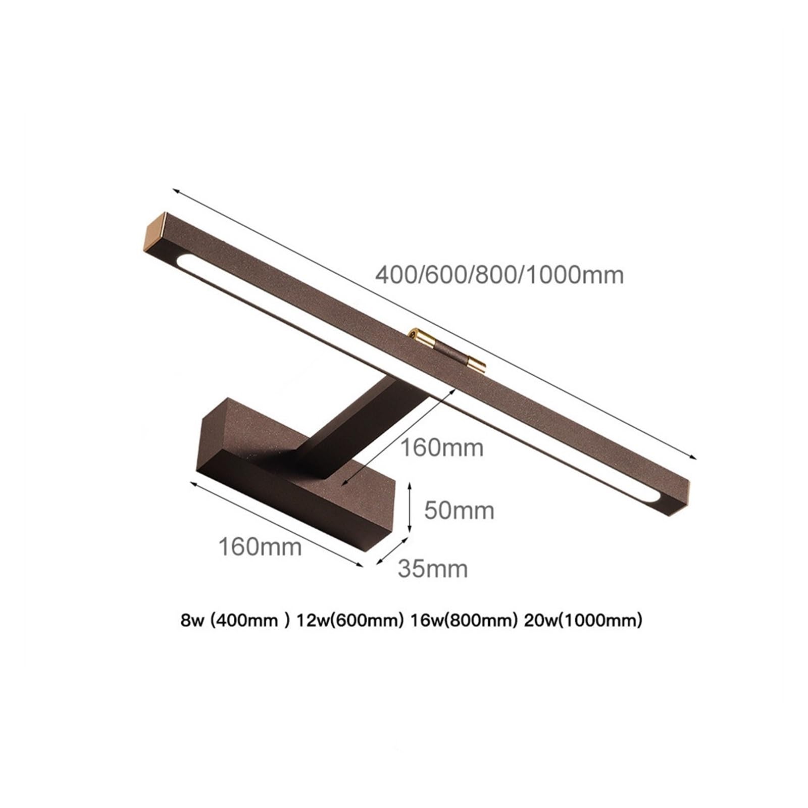 Bild Füllbeleuchtung LED Toilette Badezimmer Spiegel Lampen, Wand Lampe for Make-Up Schlafzimmer Wohnzimmer Garderobe Leuchte LED Vanity Lichter Vollständige Abdeckung(Warm 3000K,White 60CM)