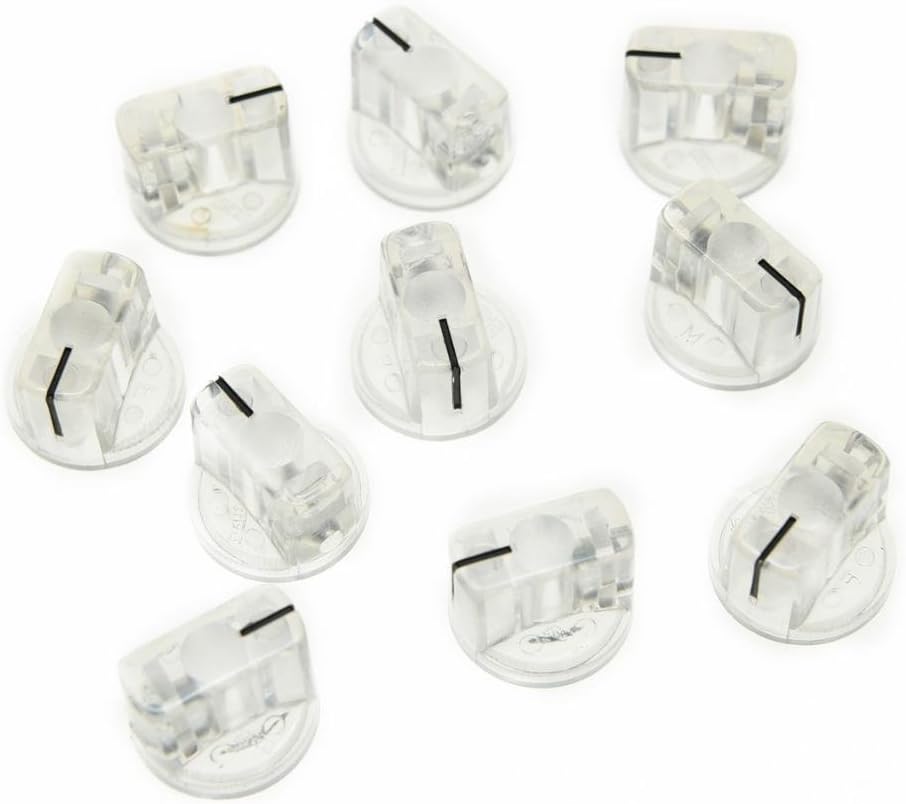 KAISH 10pcs Clear Guitar AMP Effect Pedal Knobs Pointer Knob with Set Screw Transparent