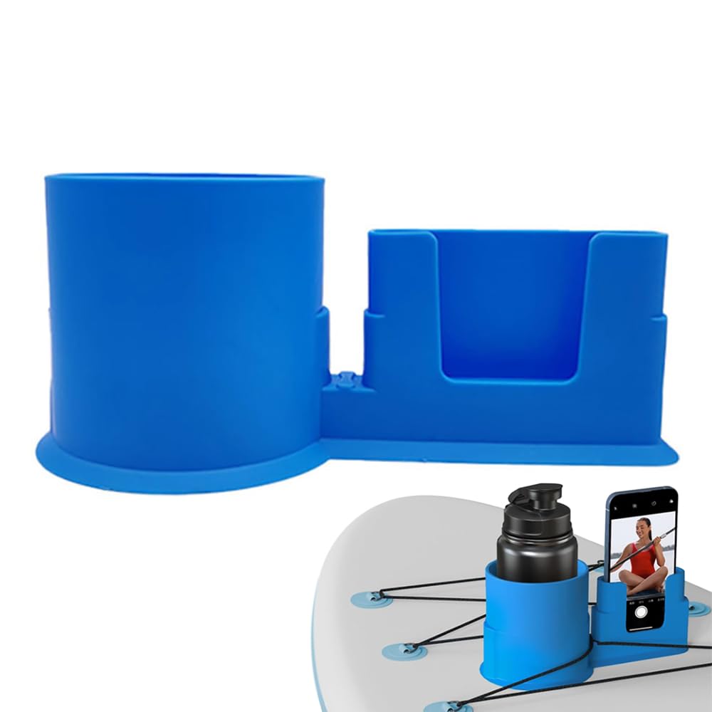 TOEECY Porta Sup per Bevande Kayak Portabicchieri Multifunzionale Anti Ribaltamento Portabevande Universale Accessori da Pesca All'Aperto (Blu)