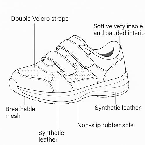 FASHOES Kids Orthopedic Sneakers – Breathable Mesh, Anti-Slip Sole– Pediatric Support Shoes for Flatfeet & Autism (Boys & Girls)3