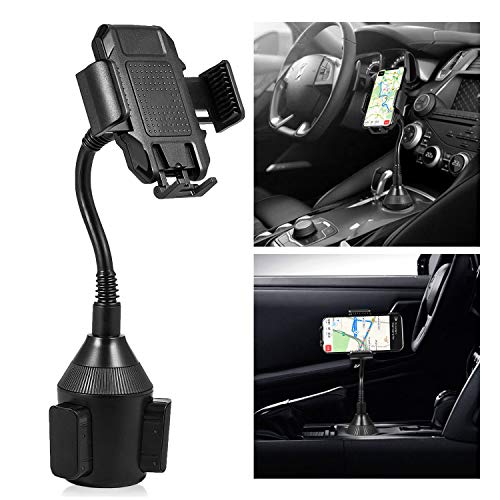 Car Cup Holder Phone Mount,TURNRAISE Universal 360 Adjustable Cup Holder Cradle Car Mount Compatible with iPhone XR XS Max 8 8Plus Samsung Galaxy S10 S9 S8 Plus,All Phones Width 2.1