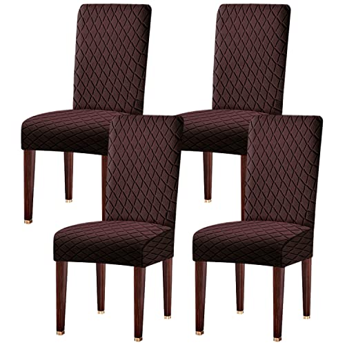 LANSHENG Dining Chair Covers Set of 4, Stretch Dining Chair Protector Slipcovers Jacquard