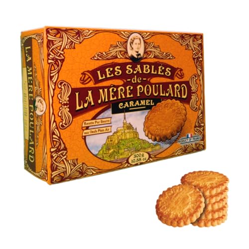 La Mere Poulard® 1888 | Galletas con Mantequilla Pura Salada y Caramelo | Galletas de mantequilla y caramelo | Galletas Tradicionales De Mantequilla - 1 x 300 Gr