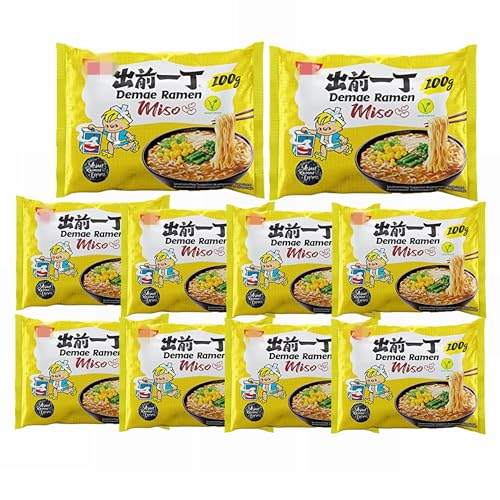 YIJIA Variedad de saboresInstant Noodle Tallarines - Ramen Fideos Instantáneos - Sabor Miso Pack 10