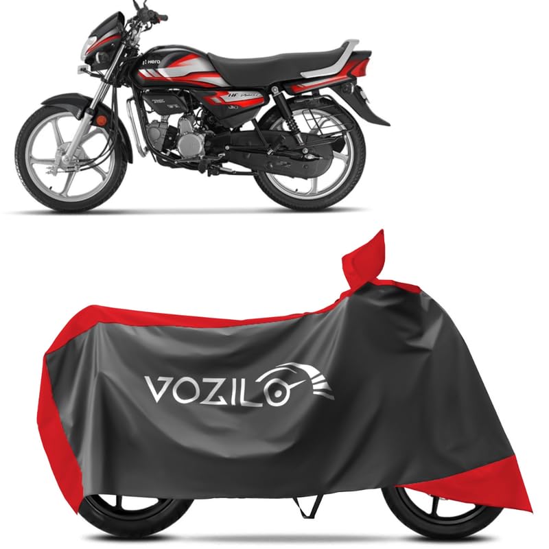 Vozilo Water Resistant Bike Cover Compatible with (Hero hf Deluxe), Rain, UV, Dust and Scratch Proof, All-Weather Proof Full Body Bike Cover Five Thread Stitched (Interlock) Pack of 1_Red Color-image-44