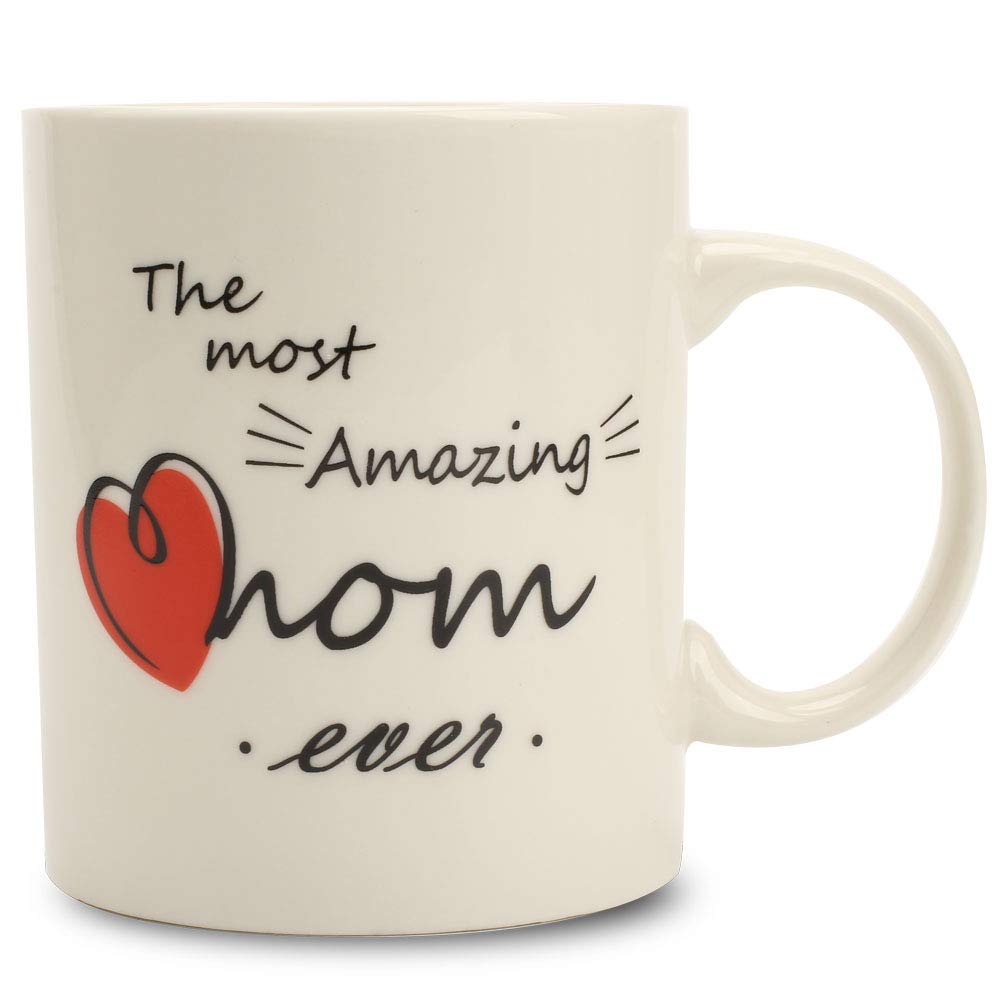 LEGERMMothers Day Gift for Mom Ceramic Mug, The Most Amazing Mom Ever Funny Coffee Mugs