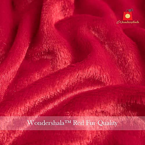 Image of Warm Decorative Plush case Fluffy Cushion Covers Faux Fur Throw Pillow Cover Pillowcases for Decoration Sofa Bedroom Livingroom, 30 x 30 cm, 12 x 12 inch, Set of 2, Red