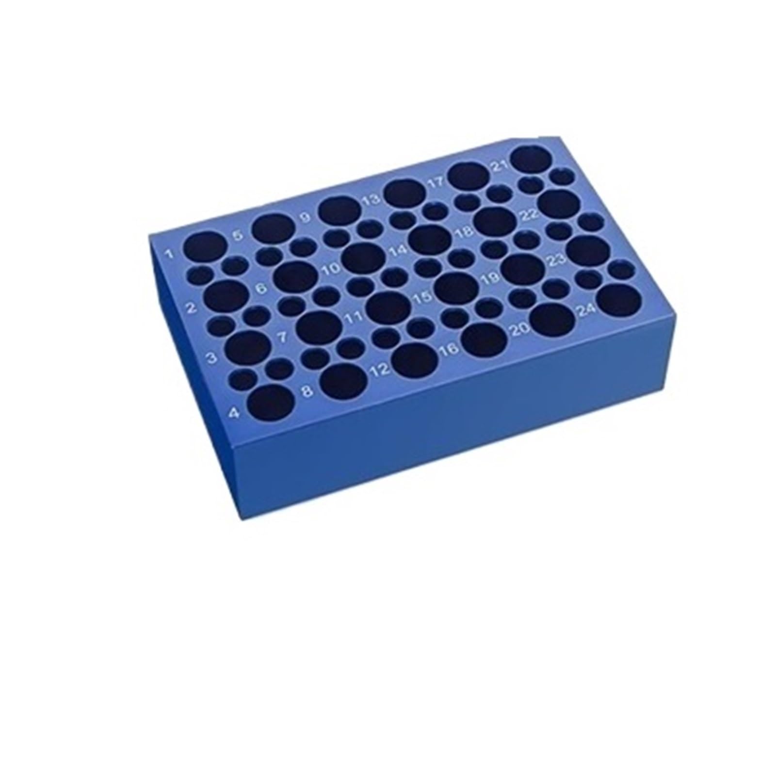 Bloque de enfriamiento de aluminio reutilizable (24 + 36 pocillos, 0,2 ml, 1,5 ml y 2 ml)