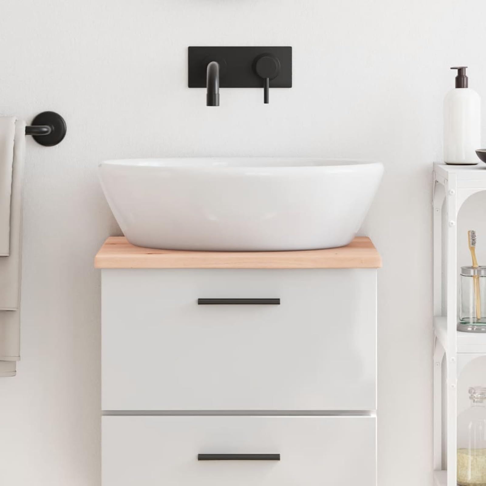 Encimera de baño Madera Maciza sin Tratar 40x30x2 cm, Encimera Cocina, Tablero para Mesa, Encimera Lavabo, Muebles De Baño - 3155993