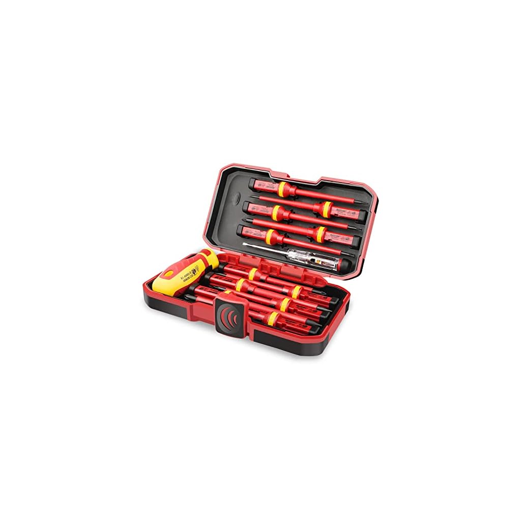 HURRICANE-1000V-Insulated-Electrician-Screwdriver-Set-All-in-One-Premium-Professional-13-Pieces-CR-V-Magnetic-Phillips-Slotted-Pozidriv-Torx-Screwdriver