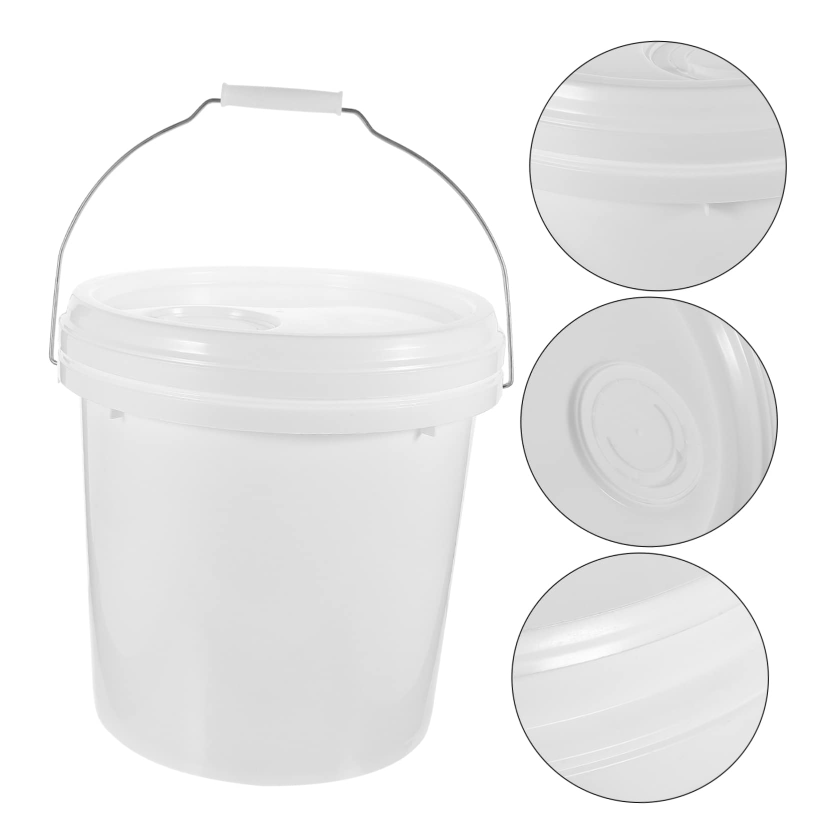 Cubo de Hdpe Blanco de 10 litros de Pintura Multifuncional con Tapa Resistente y Fácil de Transportar para Almacenar y Mezclar Pintura