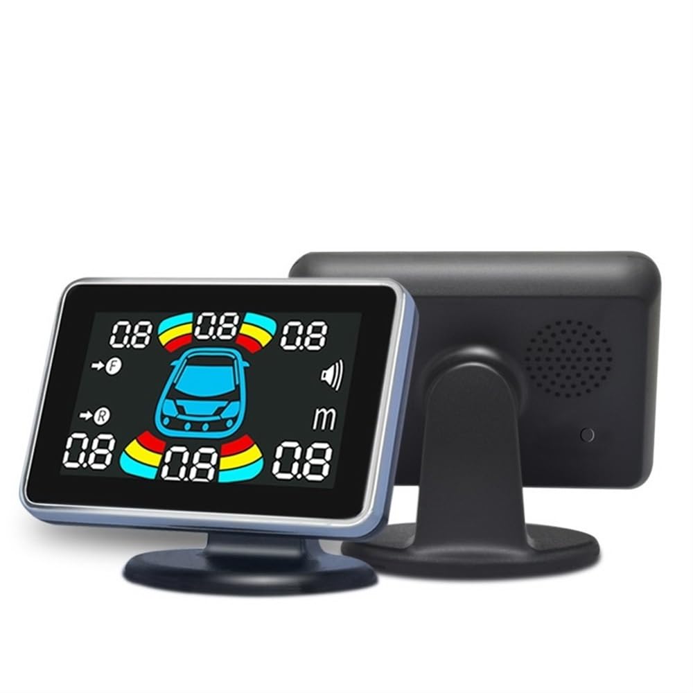 Sensori Rilevamento Distanza Kit sensori di parcheggio Parktronic per Auto con 8 Display retroilluminato rilevamento Radar Backup per retromarcia 12V | Silver