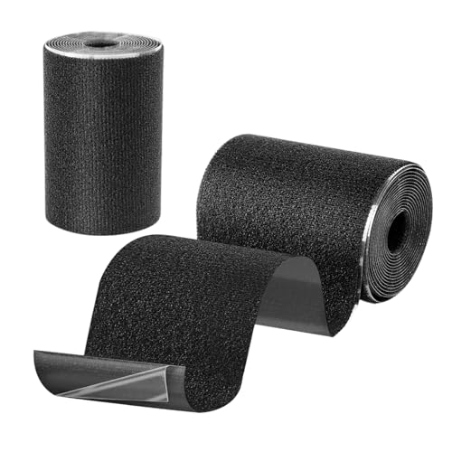 EuSupNova Cinta de Reparación para Tela, 10x200 cm Cinta Autoadhesivo Reparadora Tela, para Lona, Toldo, Sofá, Chaqueta de Plumón, Asientos de Auto, Grietas o Agujeros, (Negra)