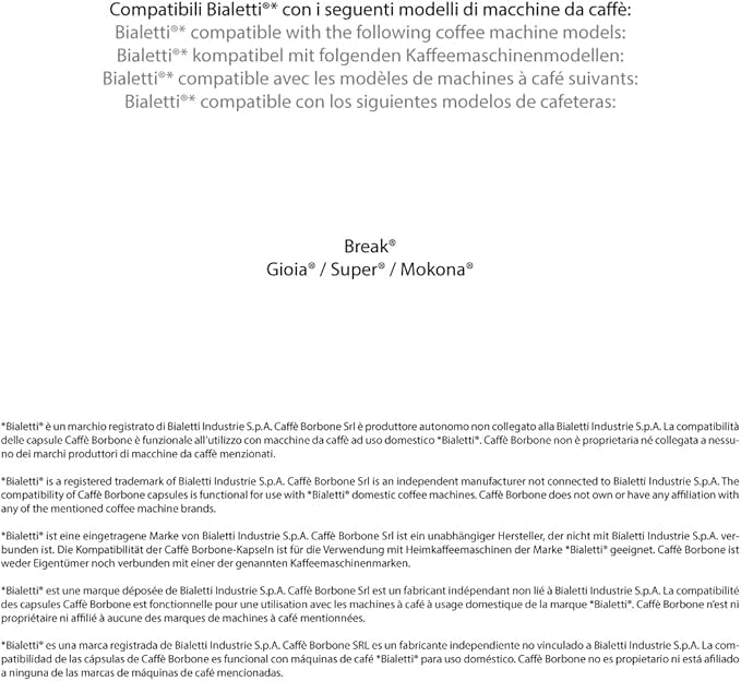 200 Capsule Compatibili con Bialetti Mokespresso Caffè Borbone Miscela ROSSA per Macchine a marchio Bialetti* °