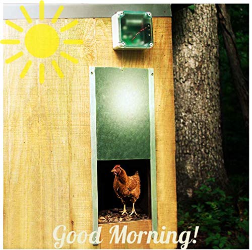Happy Henhouse Automatic Chicken Coop Door Opener Kit - Electric Auto Chicken Guard Door for Coops, Cages and Runs - Timer + Solar Light, Battery Operated - Poultry Safety Supplies Kit - Thumbnail 4