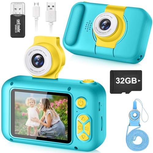 Kids Camera,ARNSSIEN Camera for Kids,2.4in IPS Screen Digital Camera,180°Flip Lens Camera,Children Selfie Camera with Playback Game,Christmas/Birthday Gift for 3 4 5 6 7 8 9 10 Year Old Girl Boy