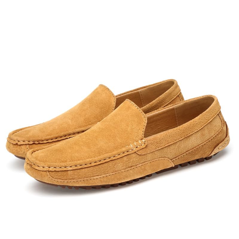 Mens Casual Penny Shoes Suede Leather Loafers Moccasins Slip On Flats Driving Shoes3