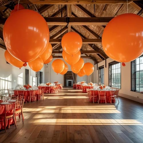 Image of 30 Pcs Orange Balloons 36 Inch Orange Latex Large Balloons - Various Party Decorations