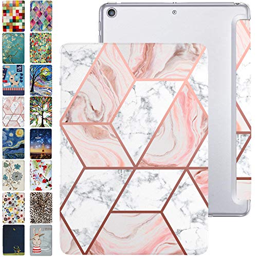 Image of DuraSafe Cases for iPad PRO 12.9 3 [ 3rd Generation 2018 ] A1876 A2014 A1895 MTHN2HN /A MTHU2HN /A MTEL2HN /A MTEM2HN /A Trifold Printed PC Lightweight Protective Clear Back Cover - Marble Pink