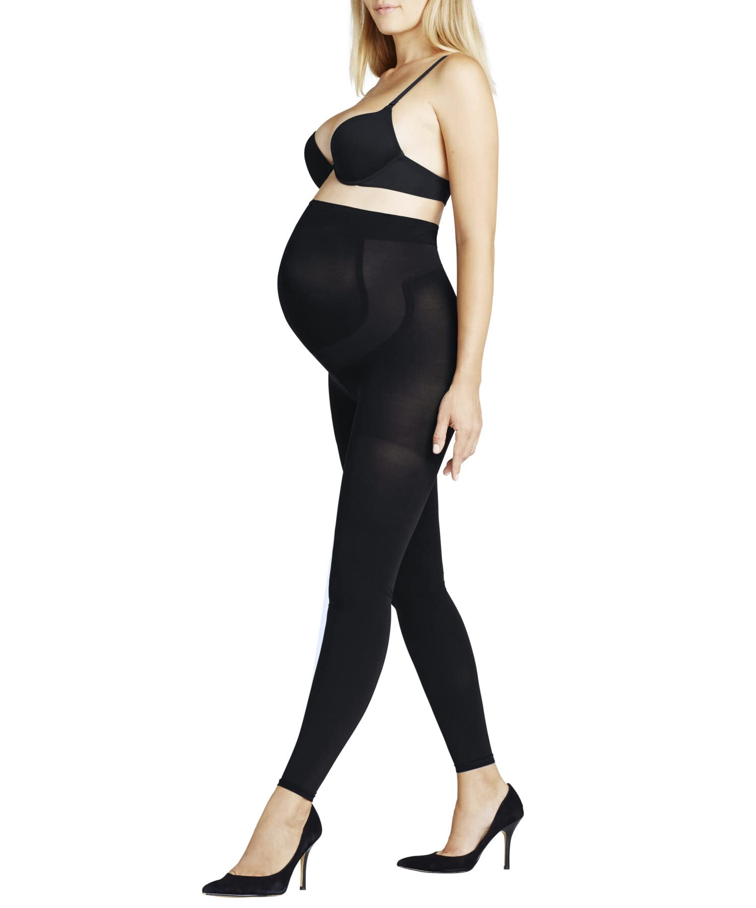 FALKE Damen 9 Months 80 DEN Leggings halb Blickdicht Umstandsleggings hochelastischer Baucheinsatz sehr weiches Bündchen für Schwangere feines weiches Material 1 Stück