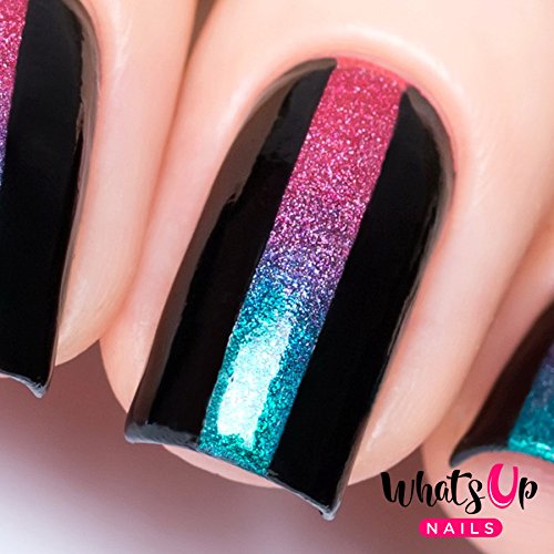 Whats Up Nails - Wide Straight Vinyl Tape Stencils for Nail Art Design (1 Sheet, 72 Strips)