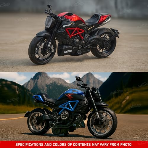 Image of Zest 4 Toyz Diecast Bike Toy for Kids Toy Motorcycle Bike Miniature Model Pull Back Action Realistic Design Bikes for Kids 6-12 Years (Random Design) Pack of 1