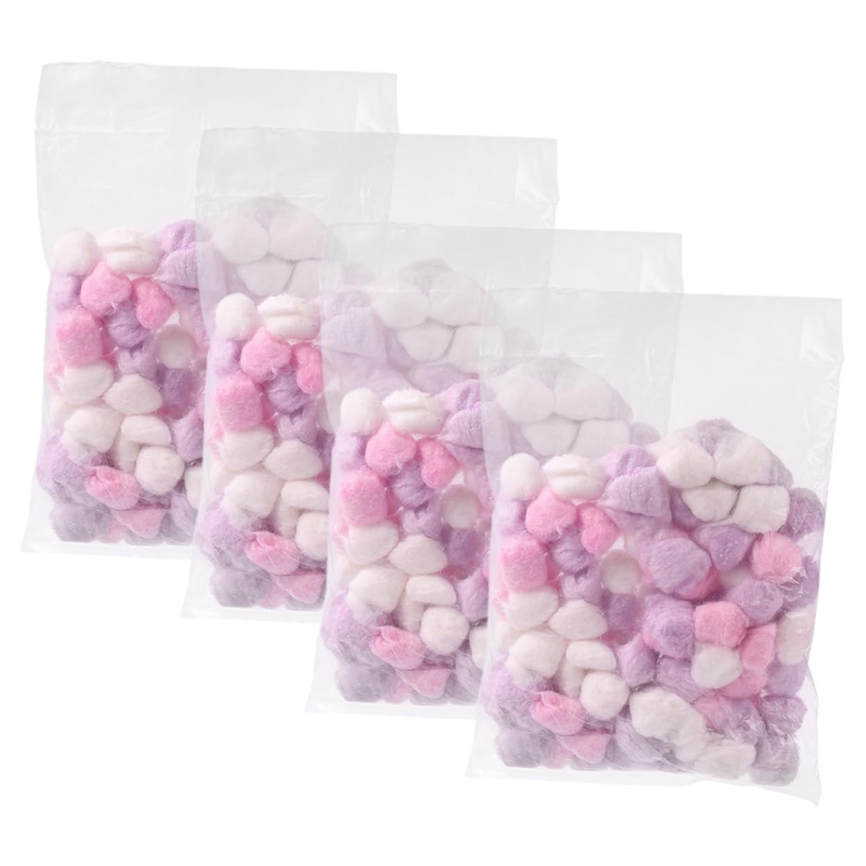 Beatifufu Nail Polish Remover Cotton Balls 4 Packs Absorbent Gel Nail Remover Pads for Makeup Removal