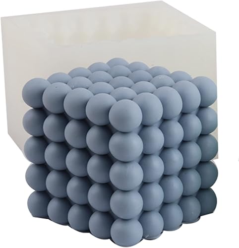 Molde de silicona de cubo de burbujas para hacer velas, molde de jabón de silicona, molde de pastel de chocolate, molde de fundición de resina