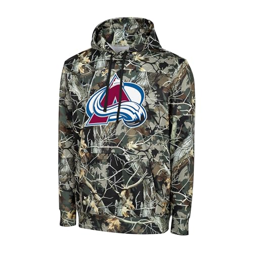 FOCO NHL Mens Official Hunter Camo Primary Logo Performance Pullover Hoodie Sweatshirt (US Alpha Large Regular Regular Colorado Avalanche - Hunter Camo)