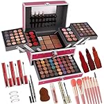 132 Color All In One Makeup Kit for Women & Girls, Professional Full Set Including Eyeshadow, Lipstick, Concealer, Lip Gloss, Eyeliner, Mascara, Makeup Brushes (006N1-Pink)