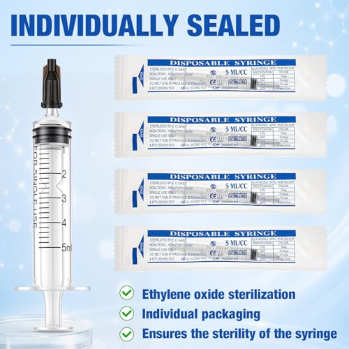 Image of TrelaCo 30 Pcs 5ml Syringe Without Needle with Cap, 5cc Oral Syringe