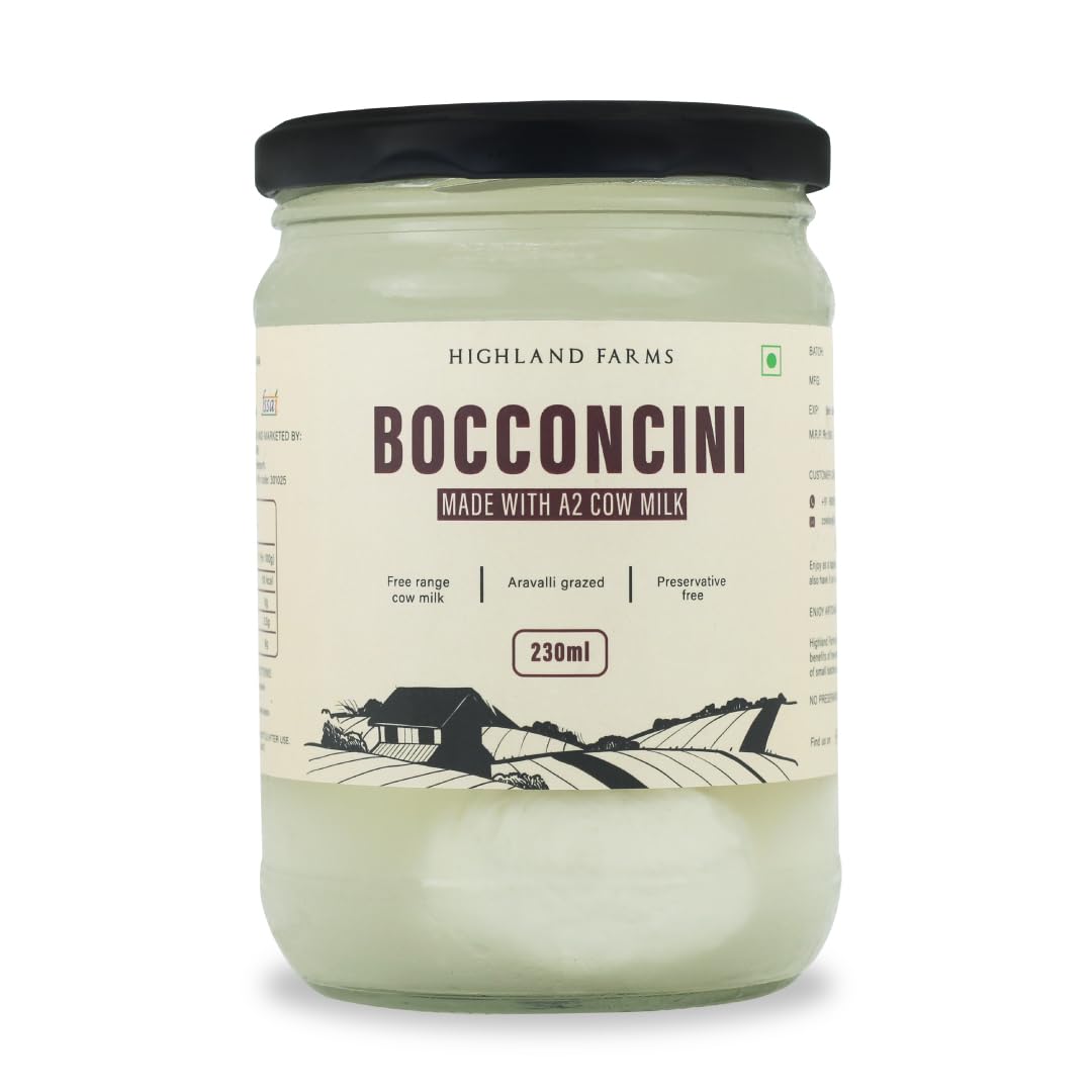 Highland Farms Bocconcini Balls | Italian Mozzarella Cheese Balls | traditional methods | Lower fat content | preservative free | Free range | Glass Jar Packaging | 230ml (B09WLTKGNL) Amazon Price History, Amazon Price Tracker