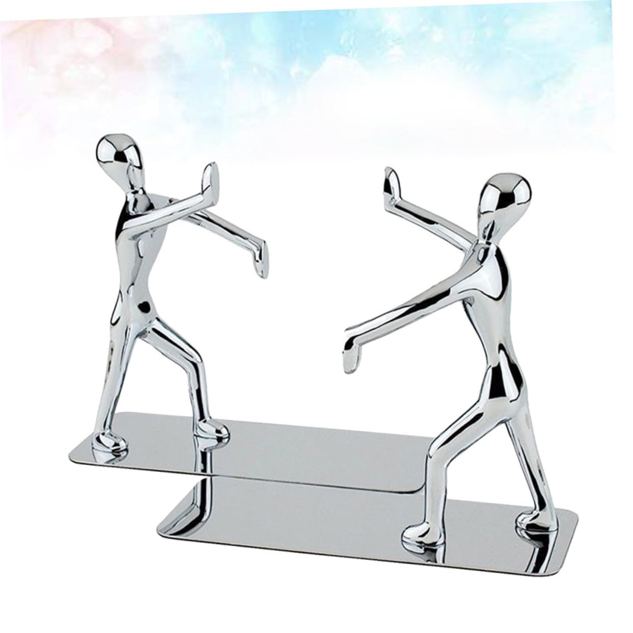 Sujetalibros Kung Fu de Acero Inoxidable, 1 Par para Escritorio