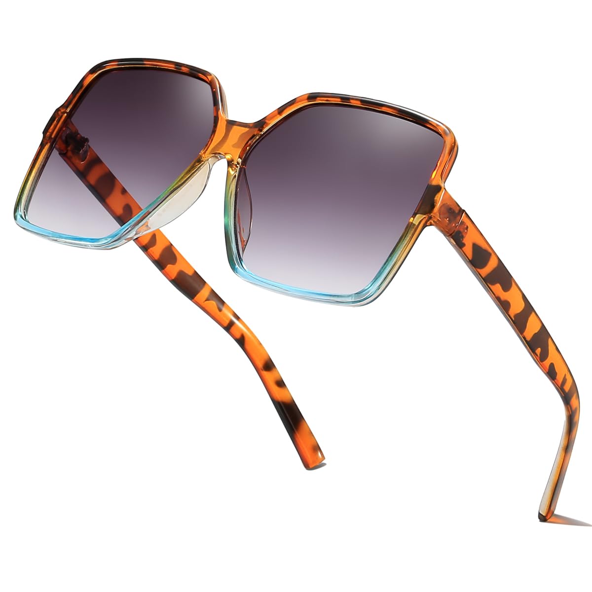 aisswzber Women's Chic Square Oversized Sunglasses Big Large Wide Fashion Shades for Women Men 100% UV Protection