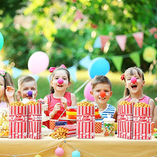 Image of Potchen 300 Pcs Popcorn Paper Bags Disposable Grease Resistant Striped Popcorn Container for Movie Night Carnival Party Theater(Red,2 oz)