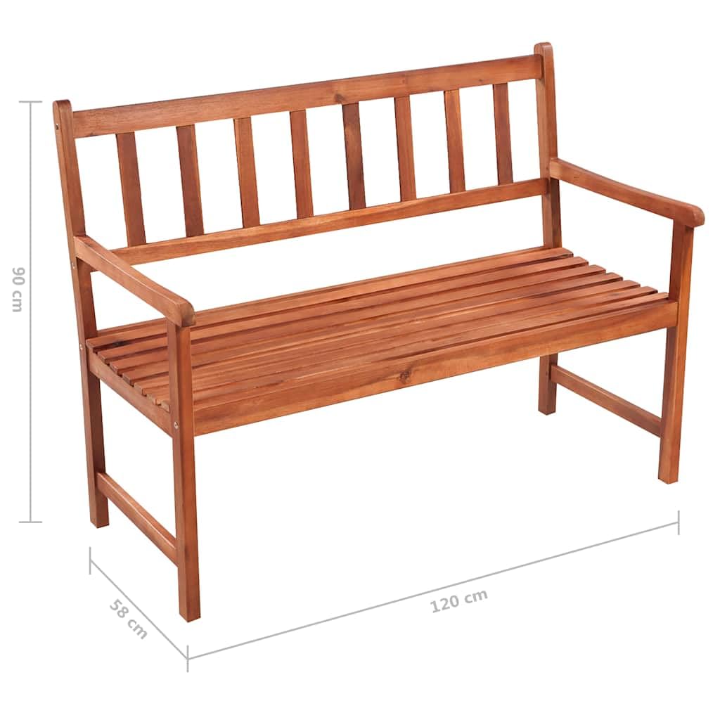 Ławka ogrodowa z poduszką 120 cm lite drewno akacjowe