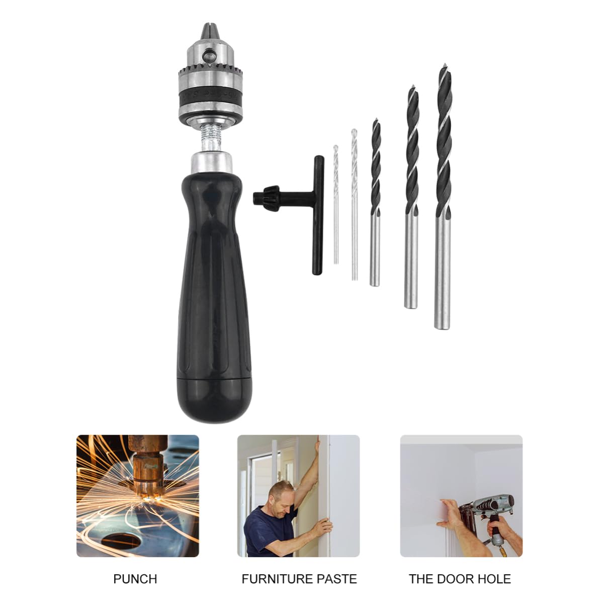 Twist Drill, Professional Pin Vise Hand Drill Bits, 4mm Extra Long 160mm HSS Straight Shank Twist Drill for Wood, Resin, Plastic, Rubber, Model, Amber Non Slip Design, Pin Vise Hand Drill