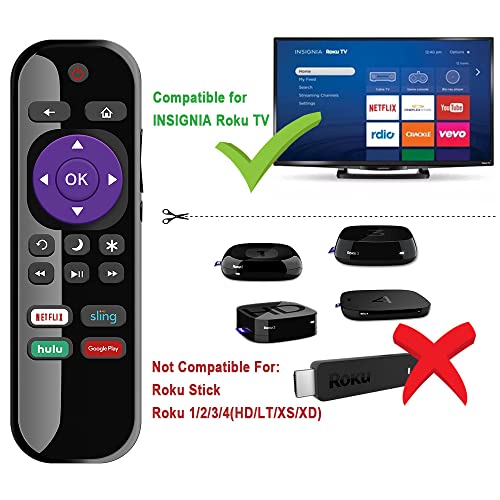 Image of New NS-RCRUS-17 Remote fit for Insignia Roku TV NS-24DR220NA18 NS-32DR310NA17 NS-32DR420NA16 NS-32DR420NA16A NS-32DR420NA16B NS-39DR510NA17 NS-40DR420NA16 NS-40DR420NA16B NS43DR710NA17 NS-43DR710NA1